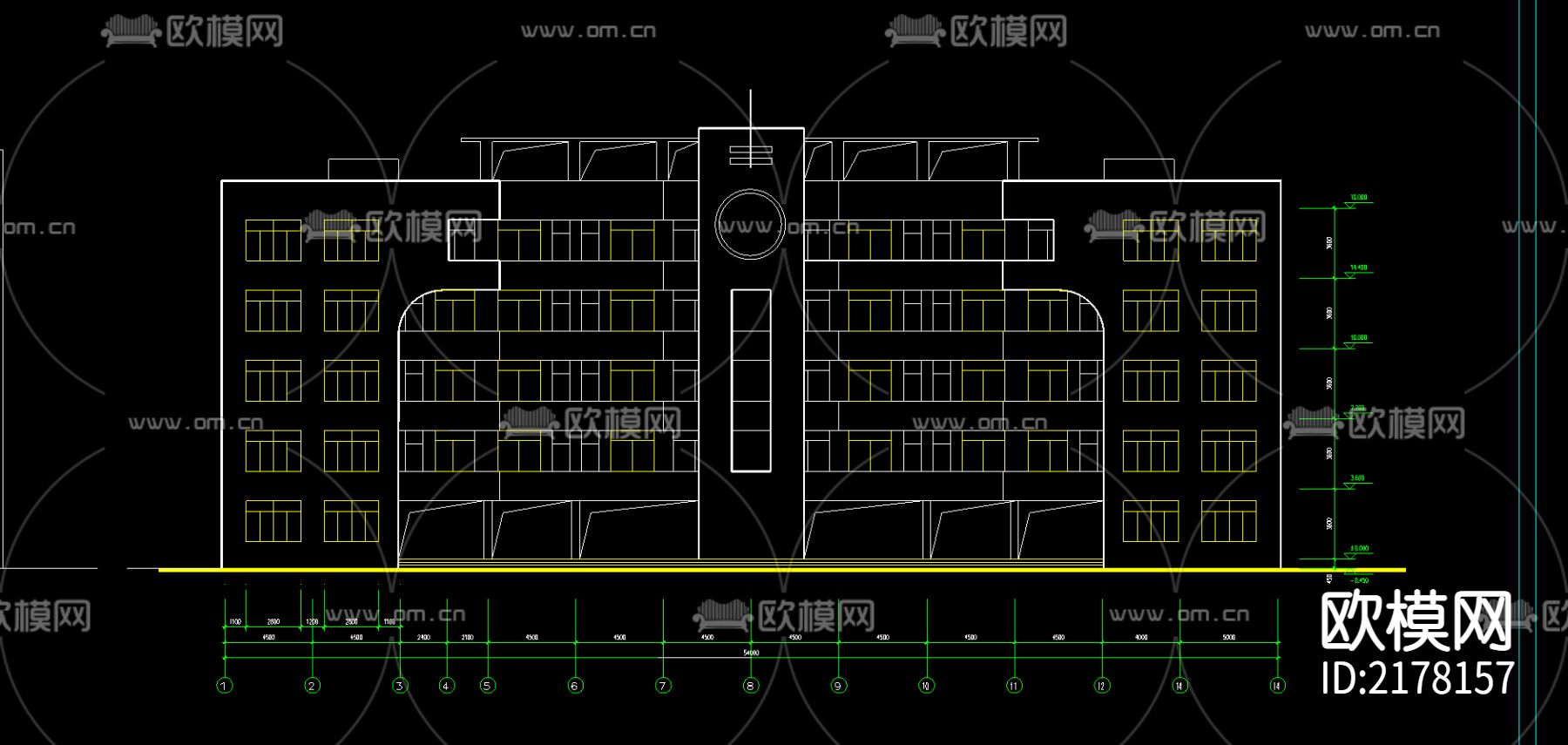 某教学楼方案cad施工图下载（渲染图2）