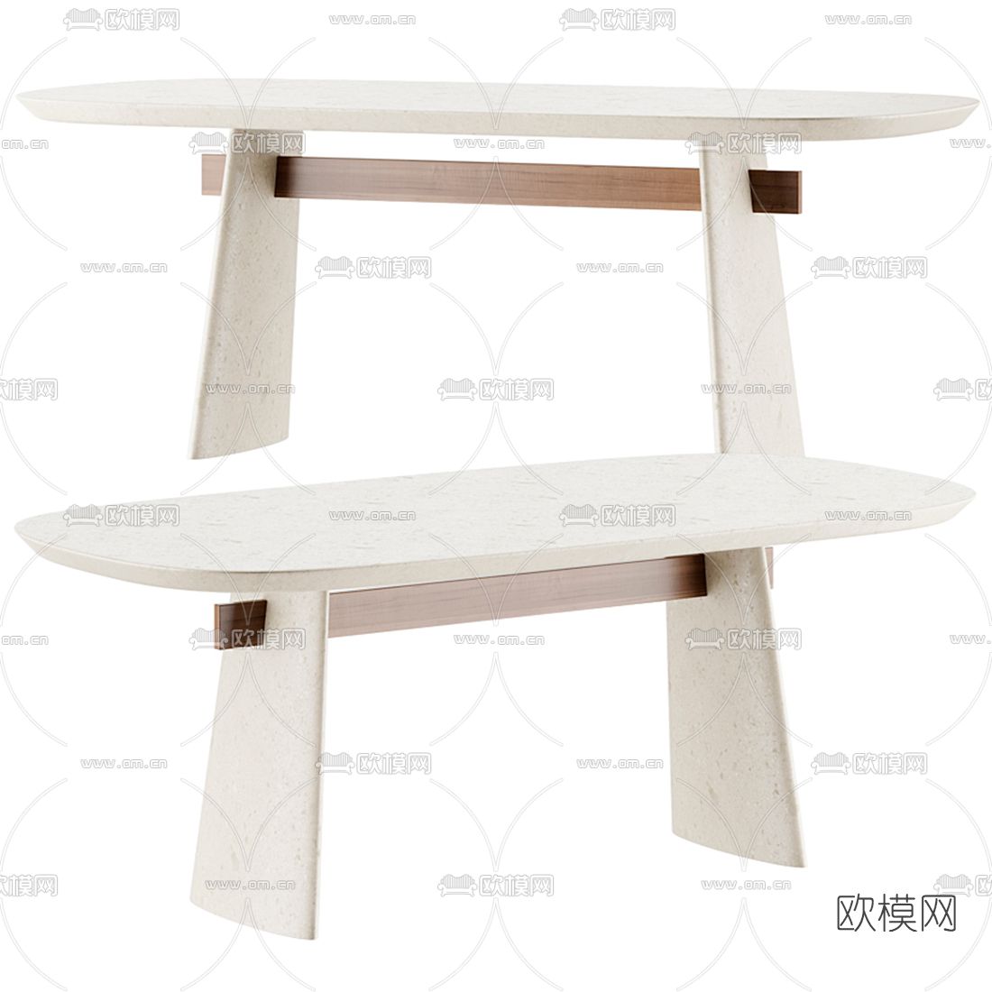 Natuzzi 北欧餐桌3d模型下载（渲染图2）