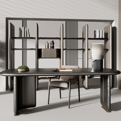  现代书桌椅su模型 