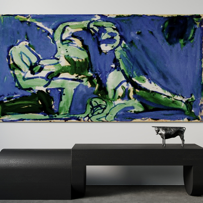 侘寂抽象装饰画su模型