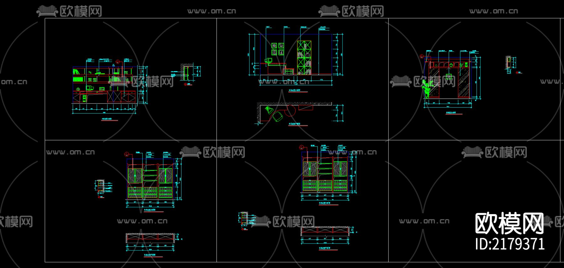 书房cad施工图下载（渲染图1）