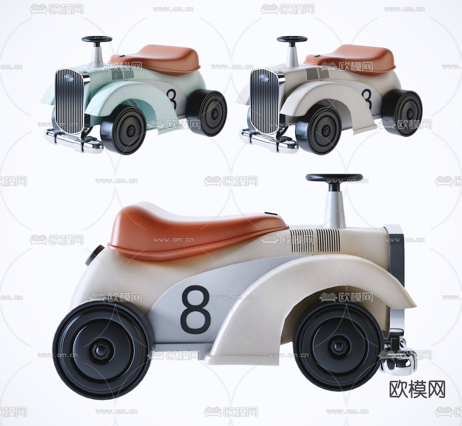 现代儿童玩具车su模型