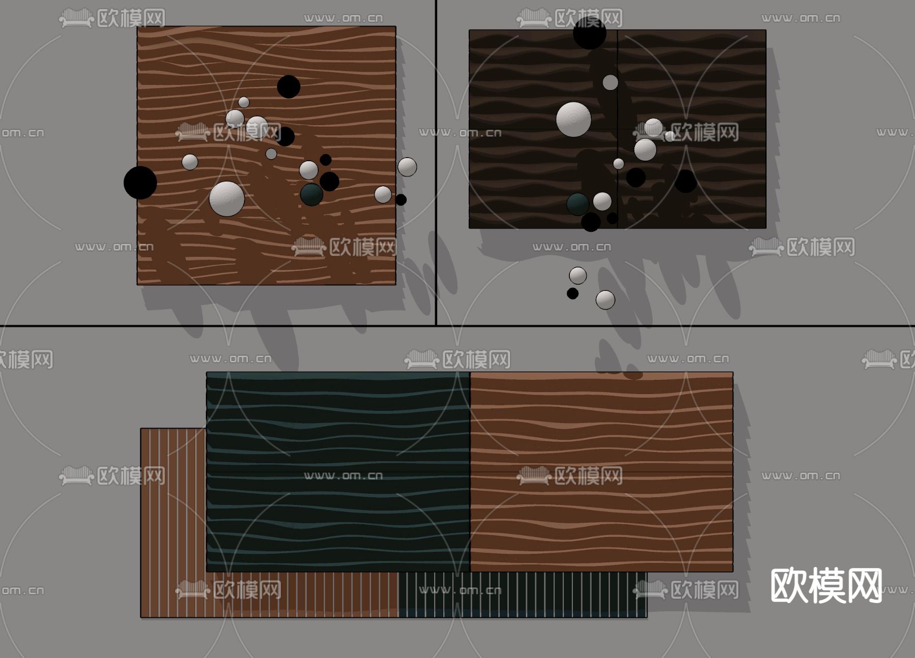 现代轻奢墙饰挂件su模型下载（渲染图2）