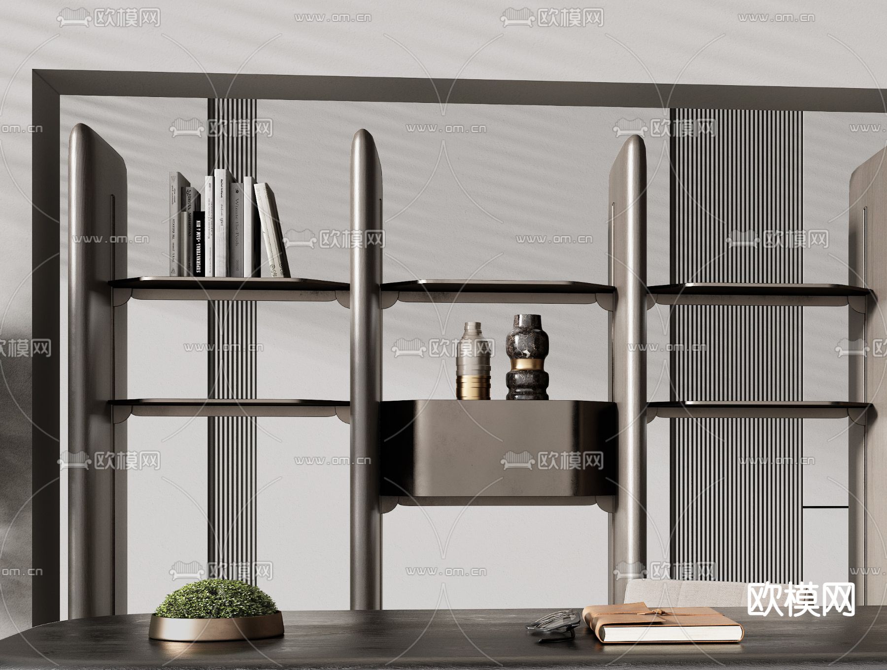 现代书桌椅su模型下载（渲染图3）