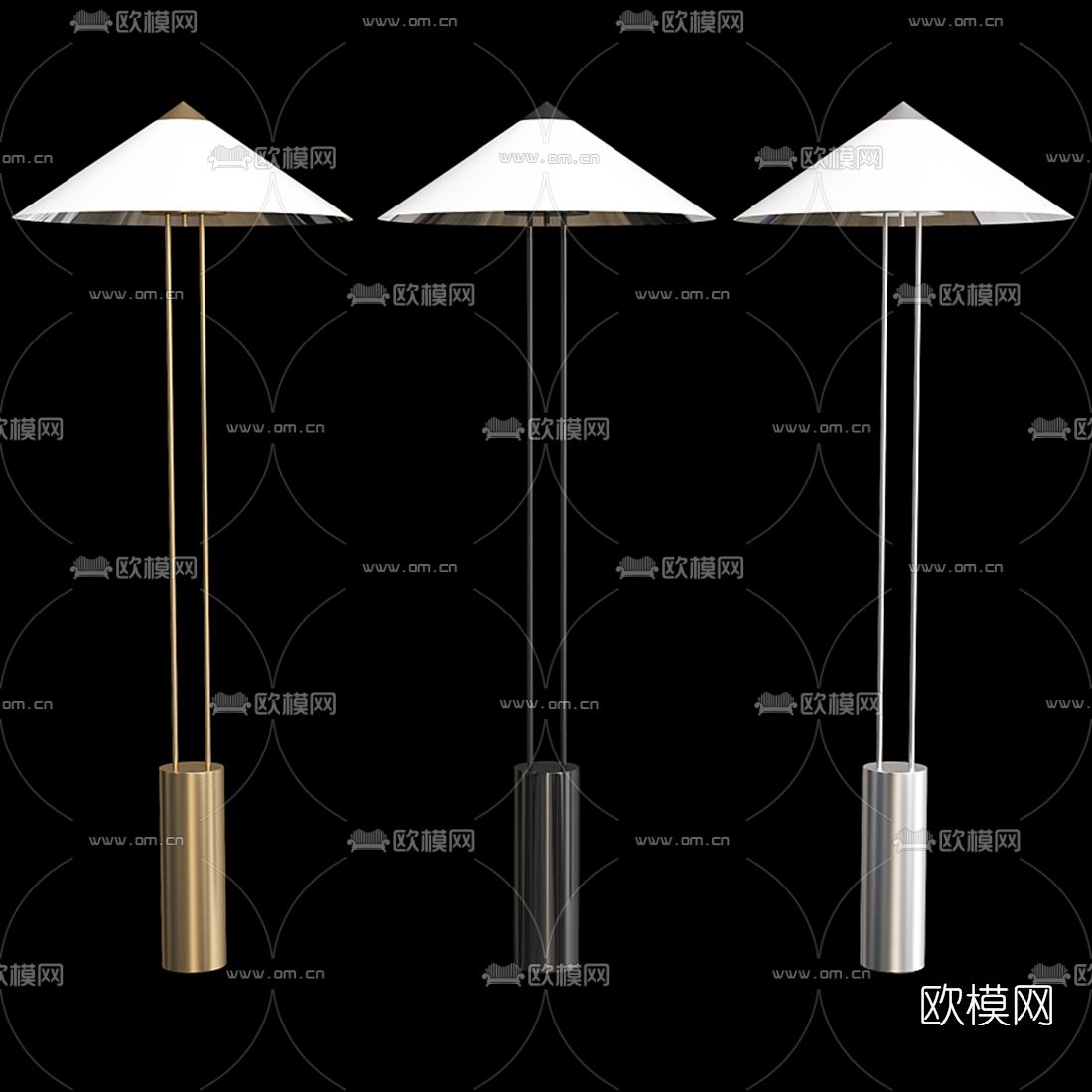 现代落地灯3d模型下载（渲染图2）