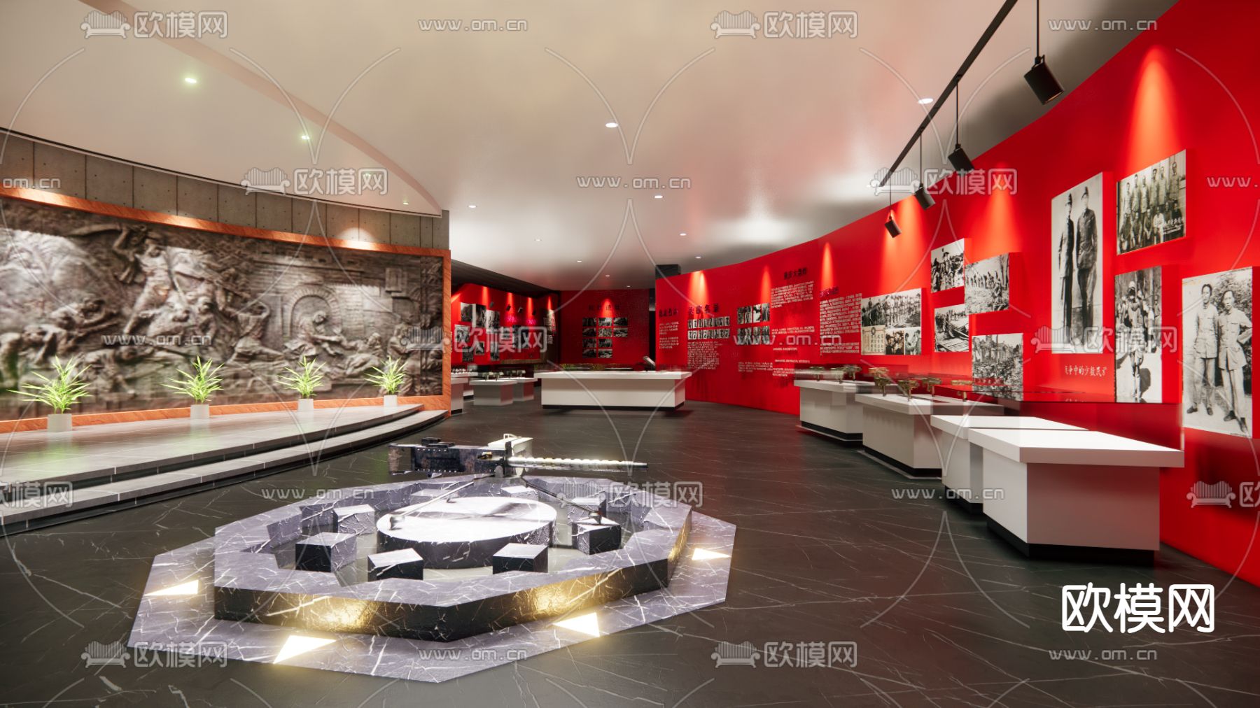 现代党史博物馆su模型下载（渲染图1）