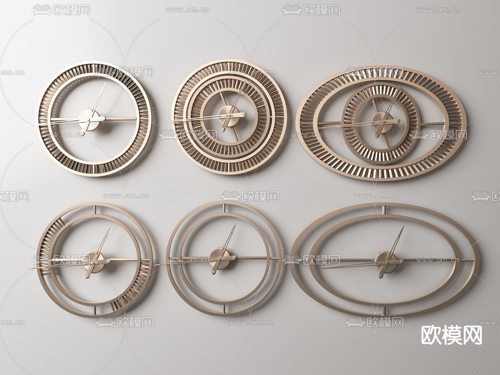 现代金属墙钟su模型下载（渲染图1）