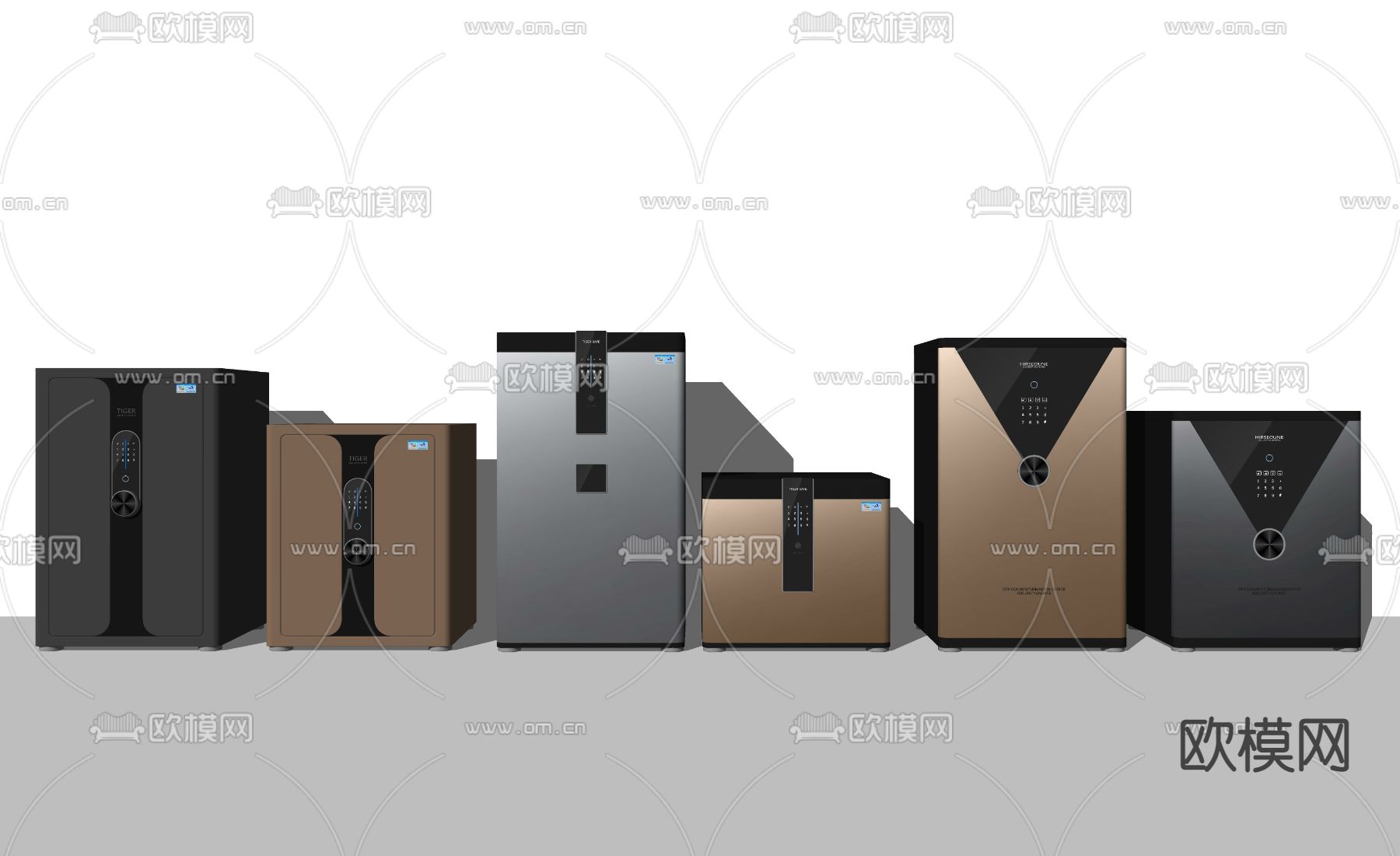 现代保险箱保险柜su模型下载（渲染图2）