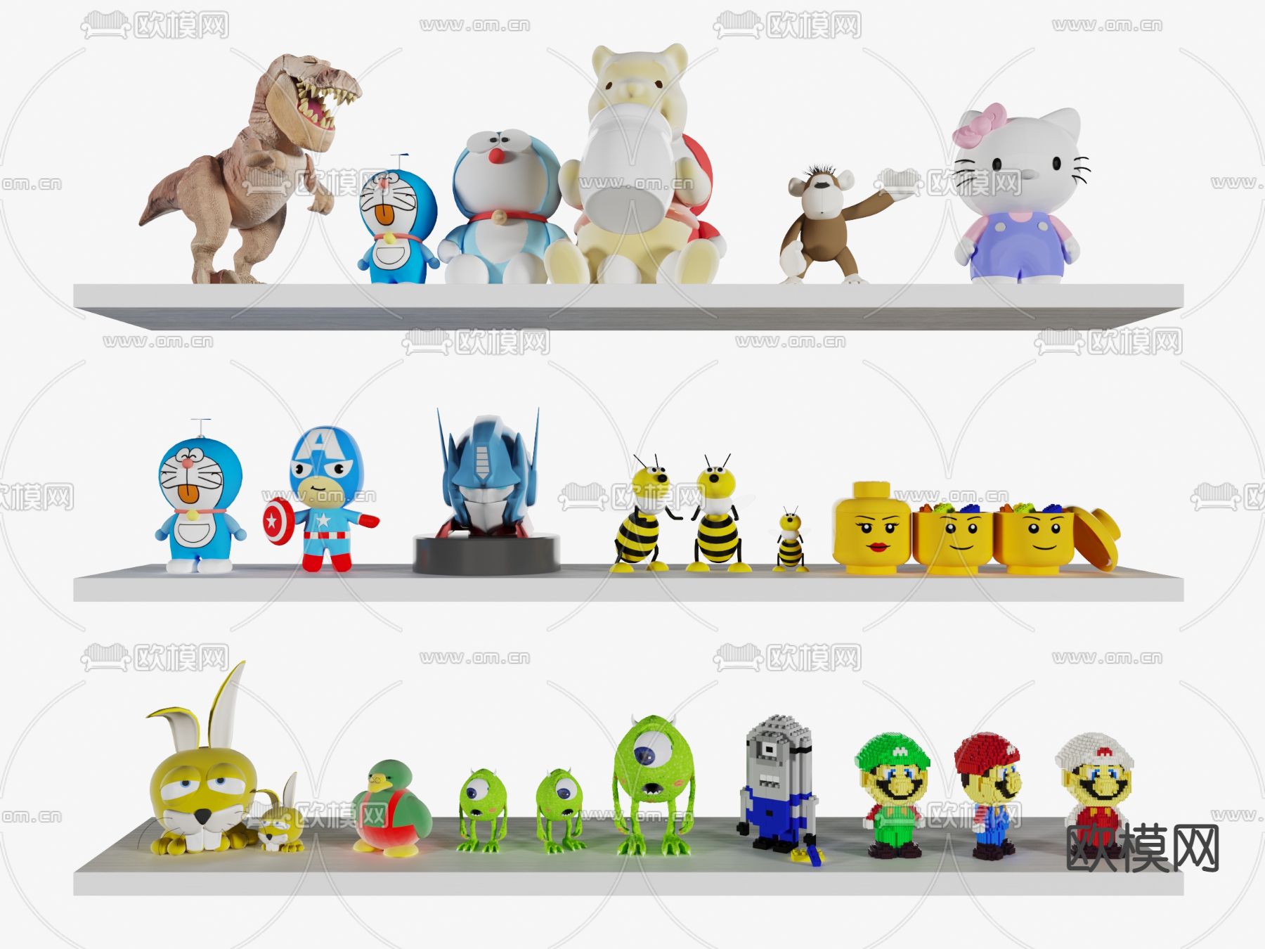 现代恐龙多啦A梦玩具3d模型下载