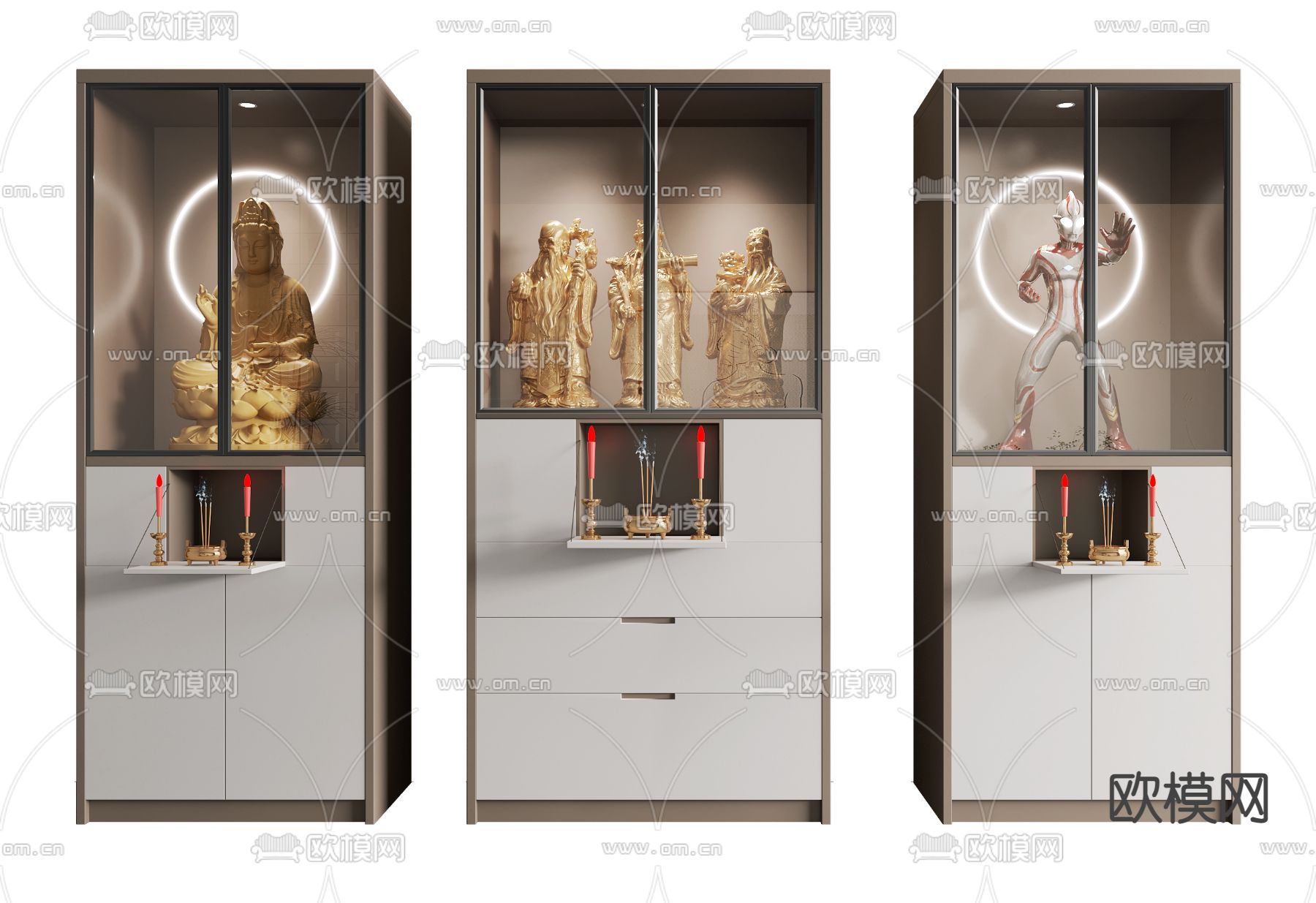 现代佛龛神台3d模型下载