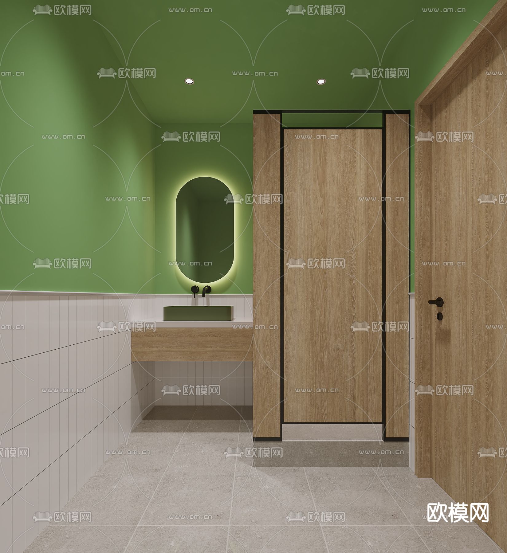 现代公共卫生间免费3d模型下载