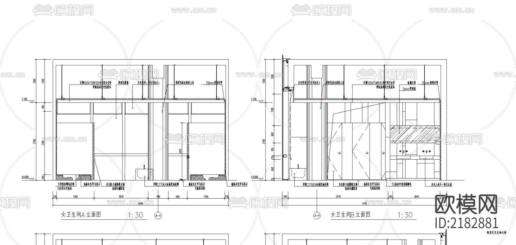 卫生间cad施工图下载（渲染图4）