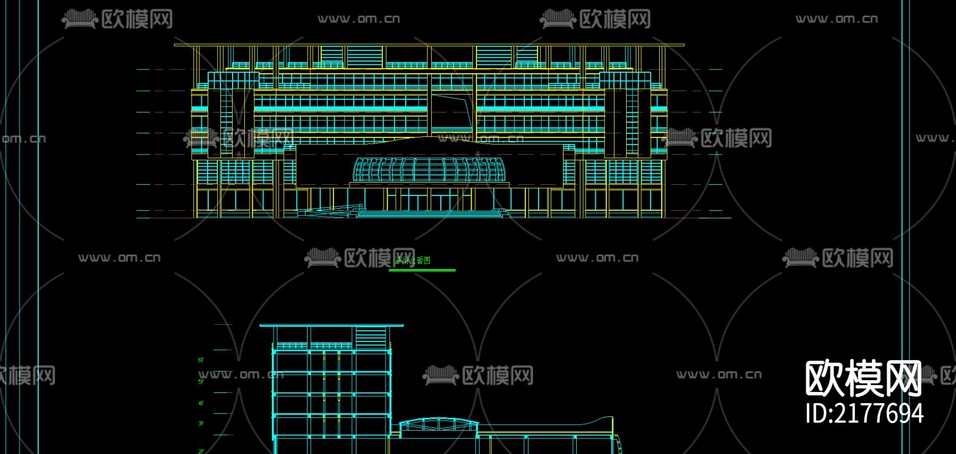 某大學(xué)星級會館建筑CAD施工圖下載(渲染圖1)