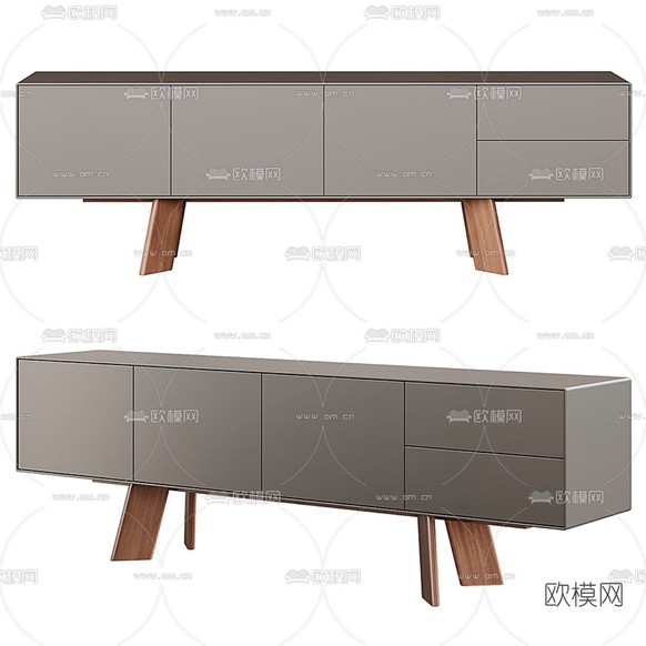 现代电视柜3d模型下载