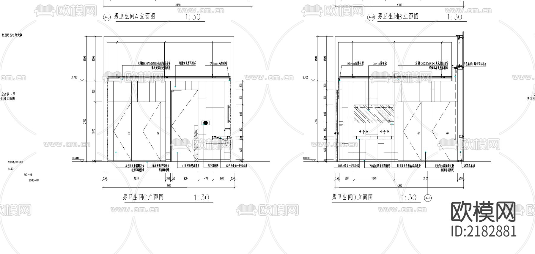 卫生间cad施工图下载（渲染图3）