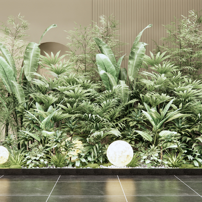  现代植物灌木丛su模型 