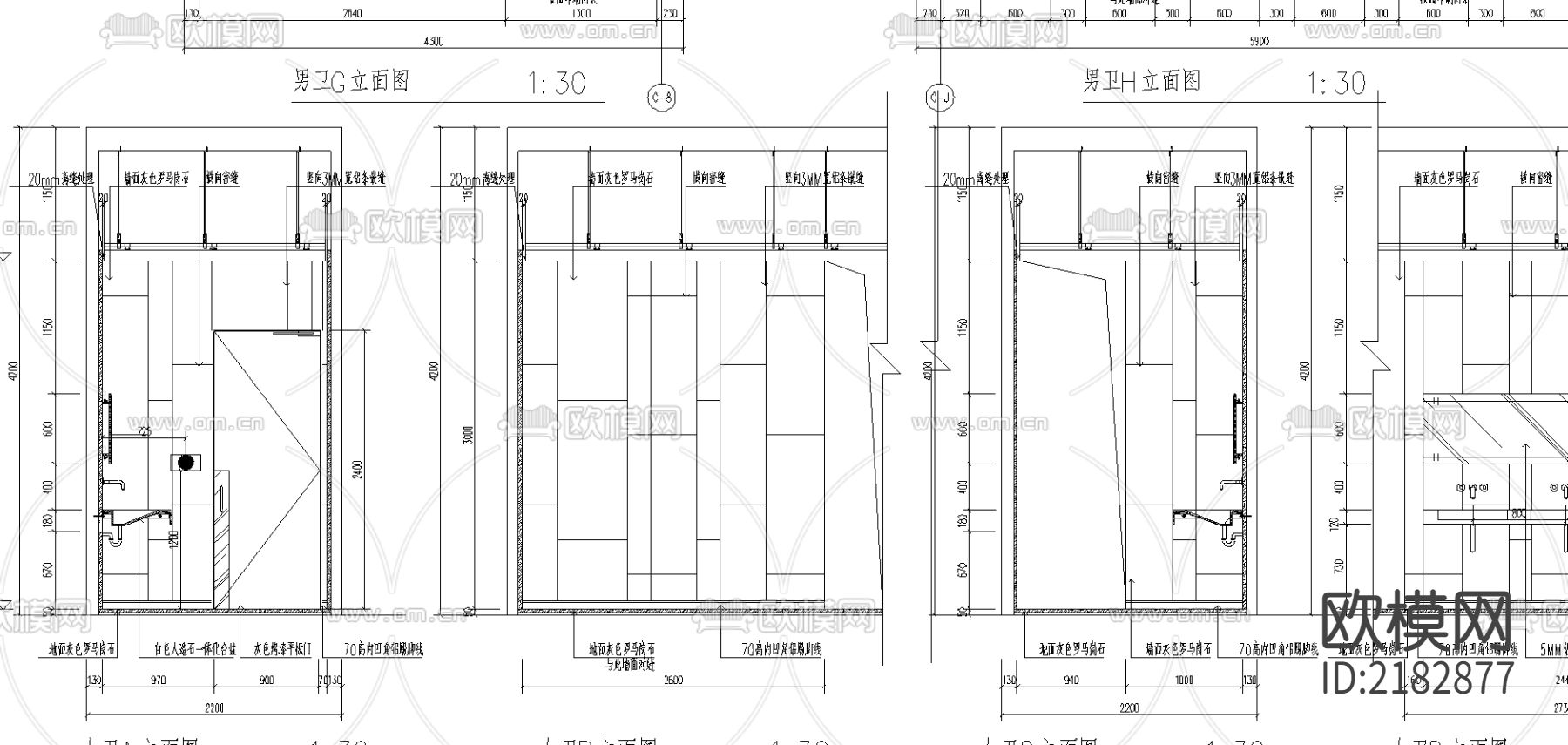 卫生间cad施工图下载（渲染图6）