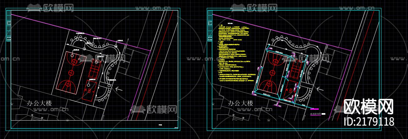 龙集球场管网图设计CAD施工图下载（渲染图1）