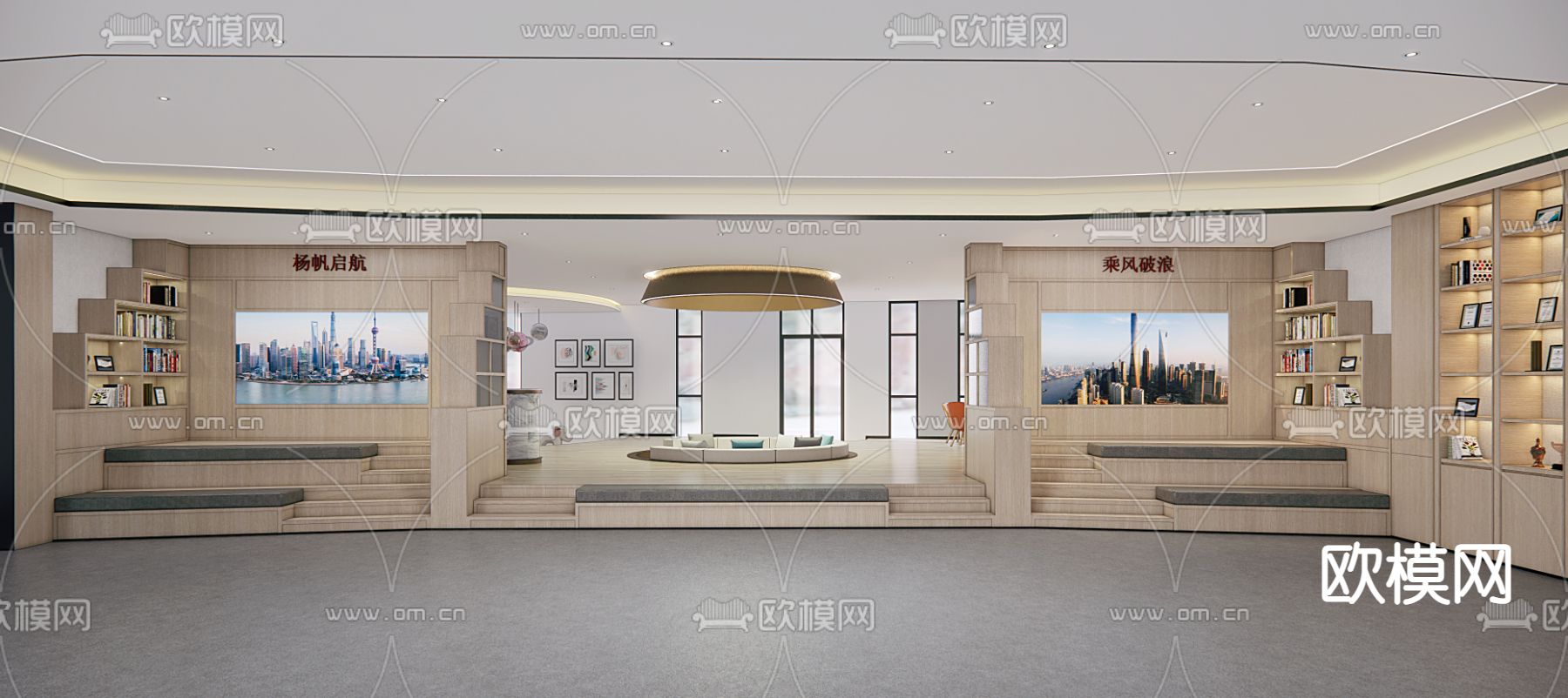 现代图书馆su模型下载（渲染图3）