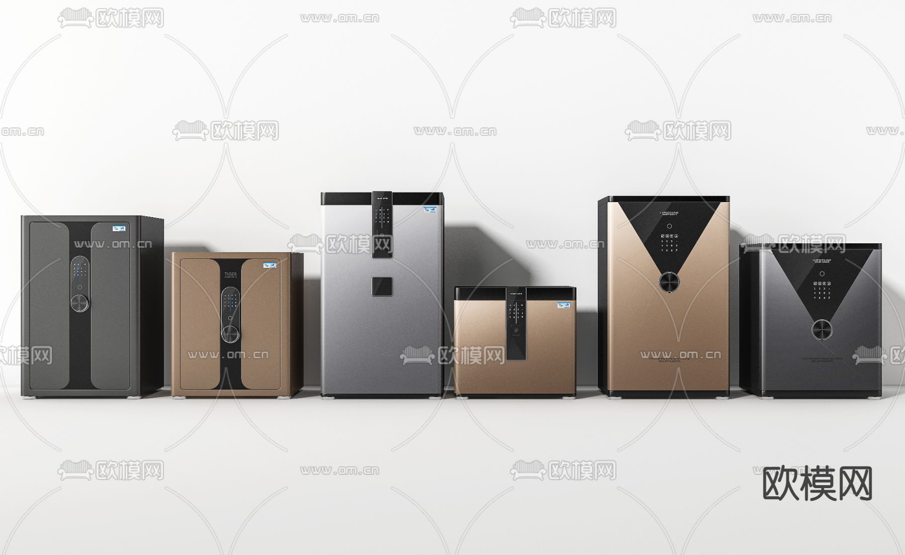 现代保险箱保险柜su模型下载（渲染图1）