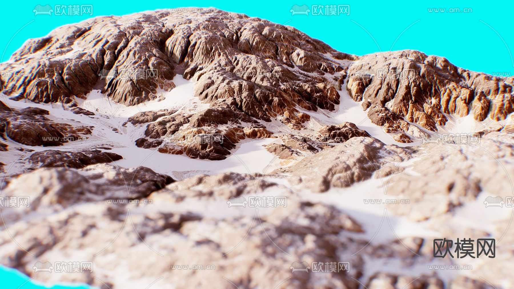 现代雪山山脉3d模型下载（渲染图1）