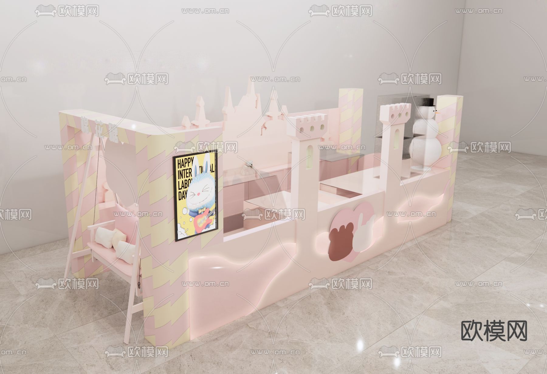 现代甜品店su模型下载（渲染图1）