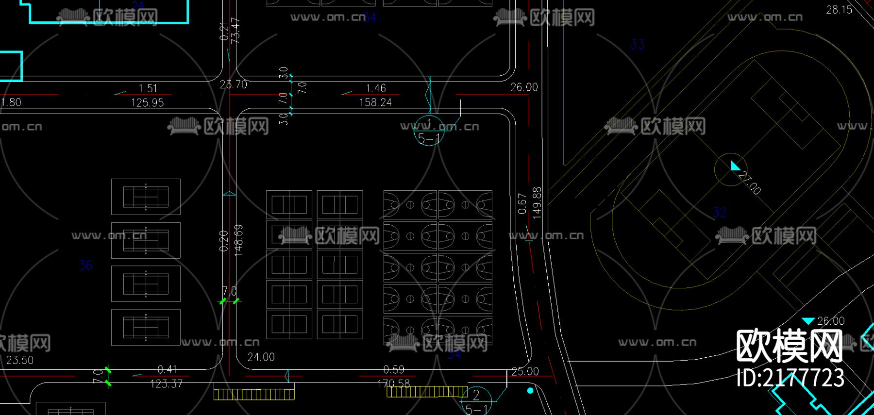 某大學(xué)總平面圖CAD施工圖下載（渲染圖2）