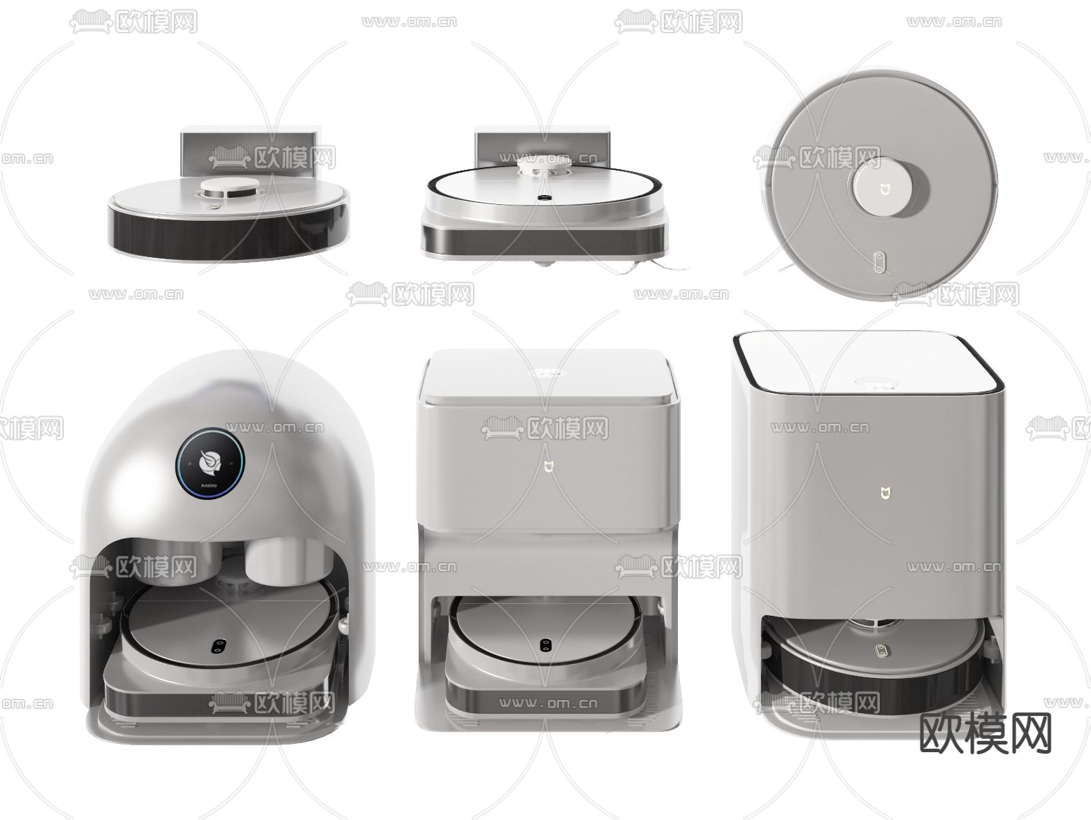 现代扫拖一体机扫地机su模型下载（渲染图1）