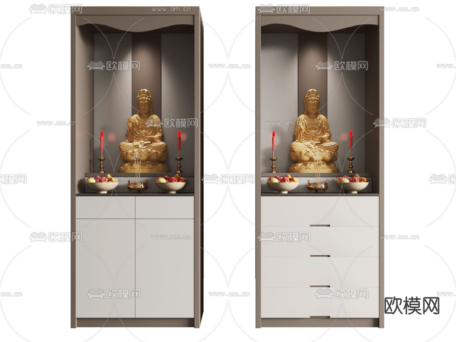 现代佛龛神台3d模型下载