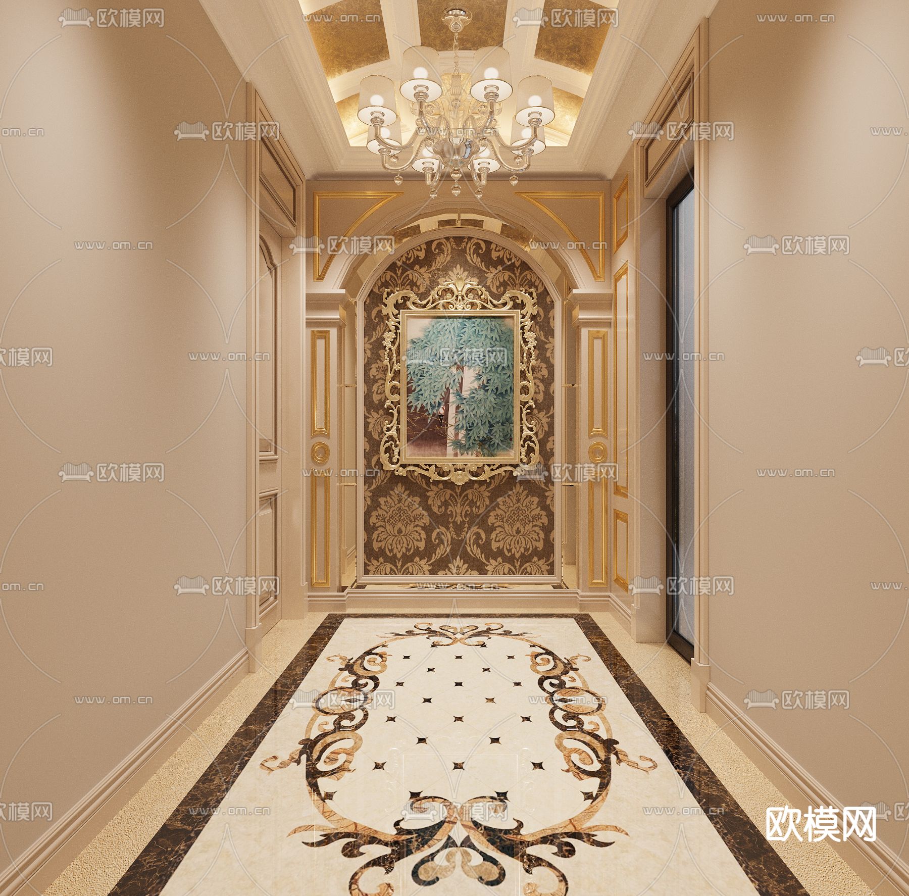 欧式过道免费3d模型下载