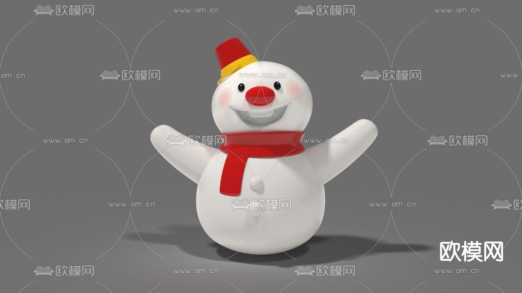 现代卡通玩具雪人3d模型下载