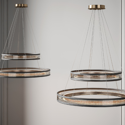 vr现代双层亚克力圆环吊灯3d模型id:12017466收藏对比下载vr现代简约