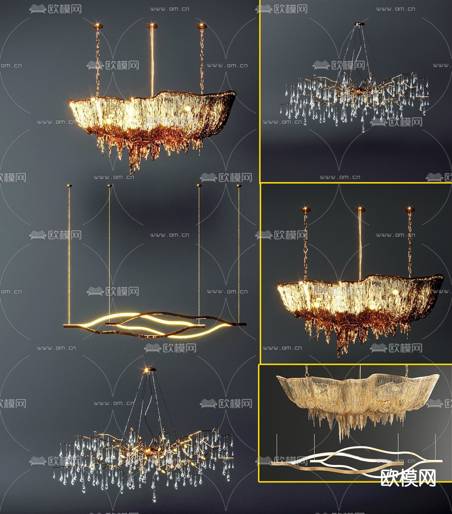 欧式古典铁艺镂空艺术吊灯免费3d模型下载_ID12019628_3dmax免费模型-欧模网