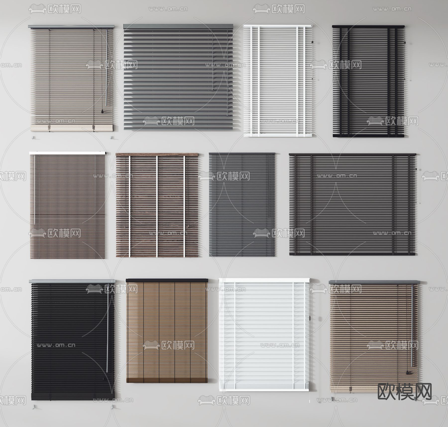 现代百叶帘su模型下载（渲染图1）