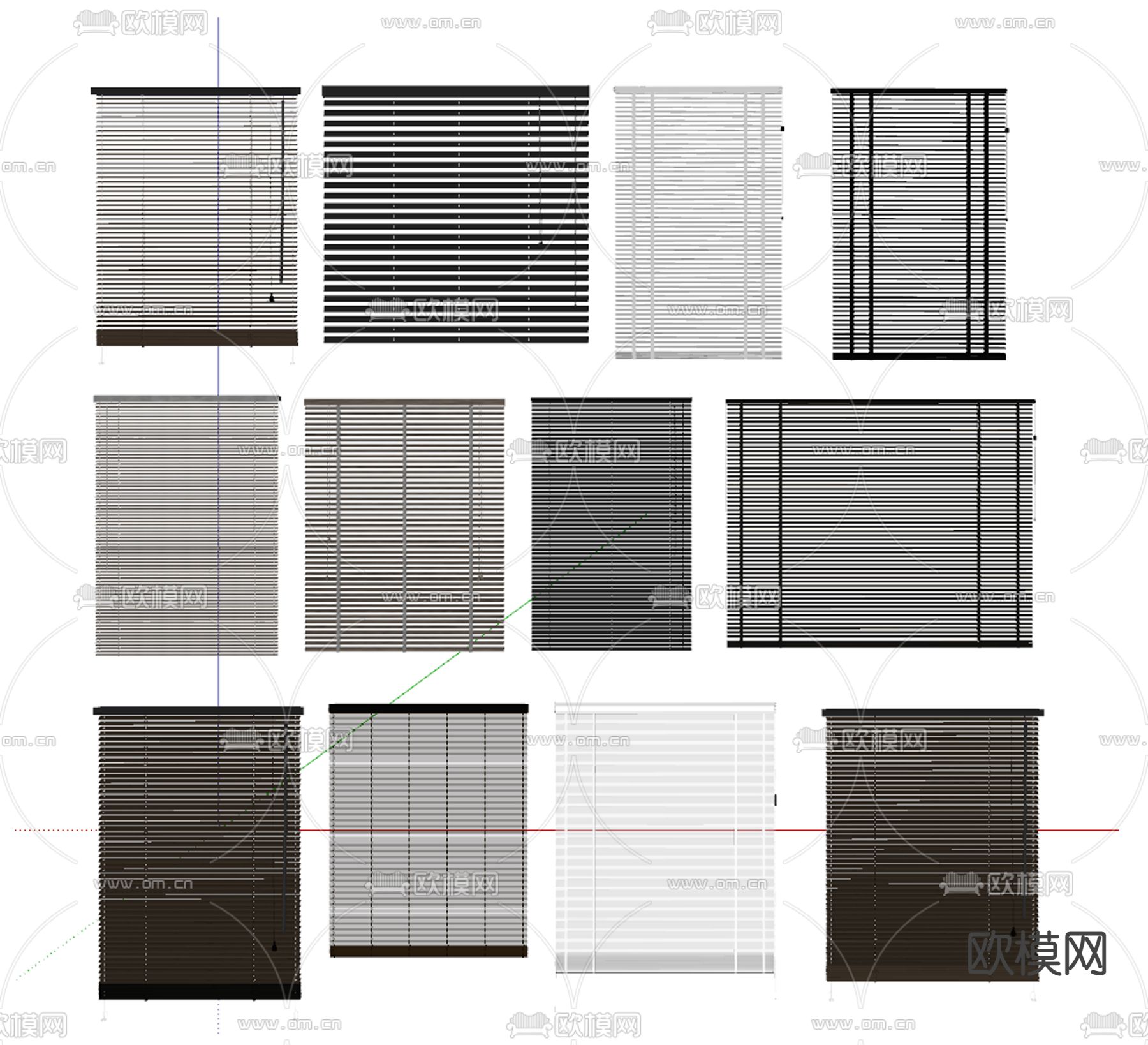 现代百叶帘su模型下载（渲染图2）