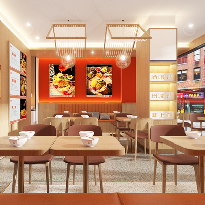现代螺蛳粉米线快餐店3d模型