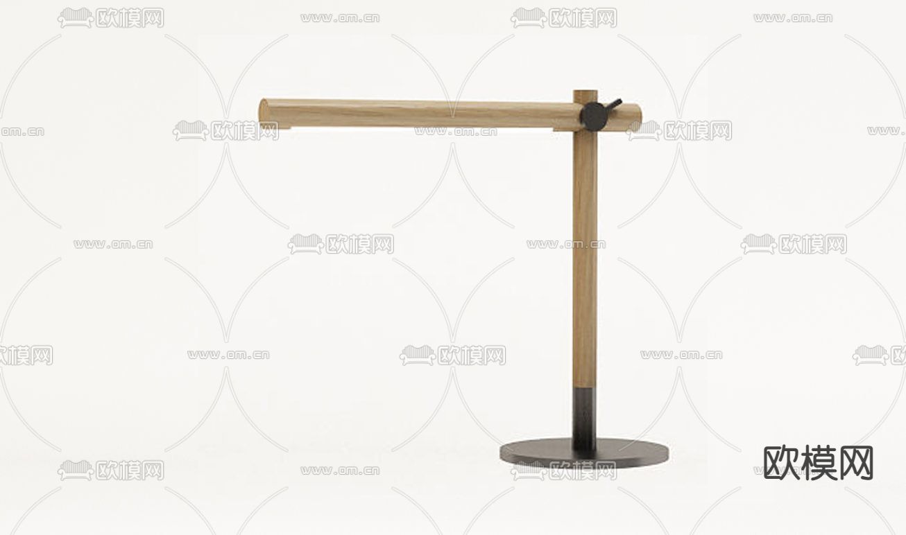 北欧极简铁艺实木折叠台灯免费3d模型下载