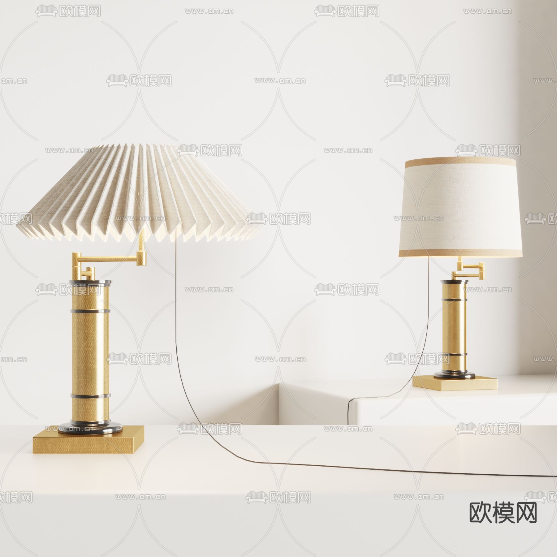 现代金属台灯3D模型下载_ID12018193_3dmax免费模型-欧模网