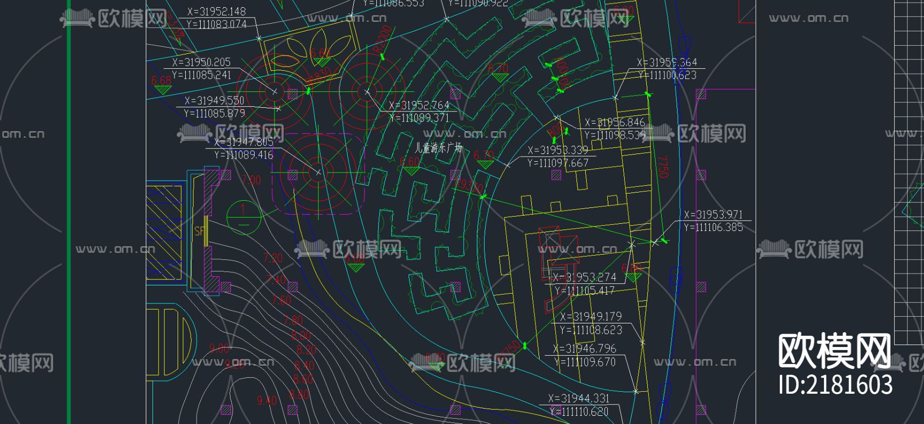 儿童迷宫及游乐场CAD大样图下载（渲染图1）