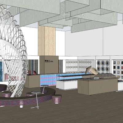  现代超市零售su模型 