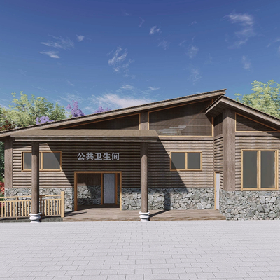  现代公共厕所su模型 