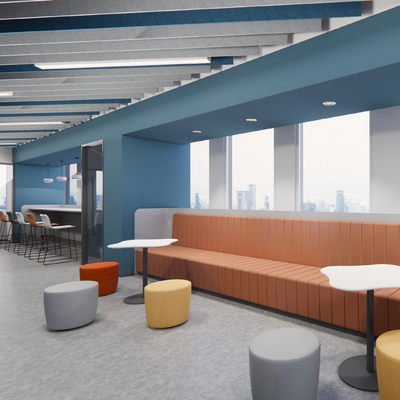  现代办公休闲区su模型 