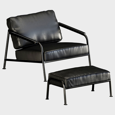 现代皮革休闲椅su模型