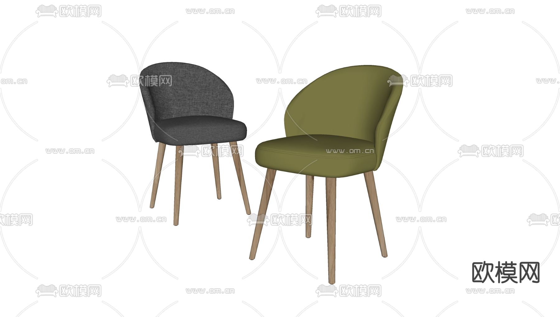 北欧餐椅单椅su模型下载（渲染图2）