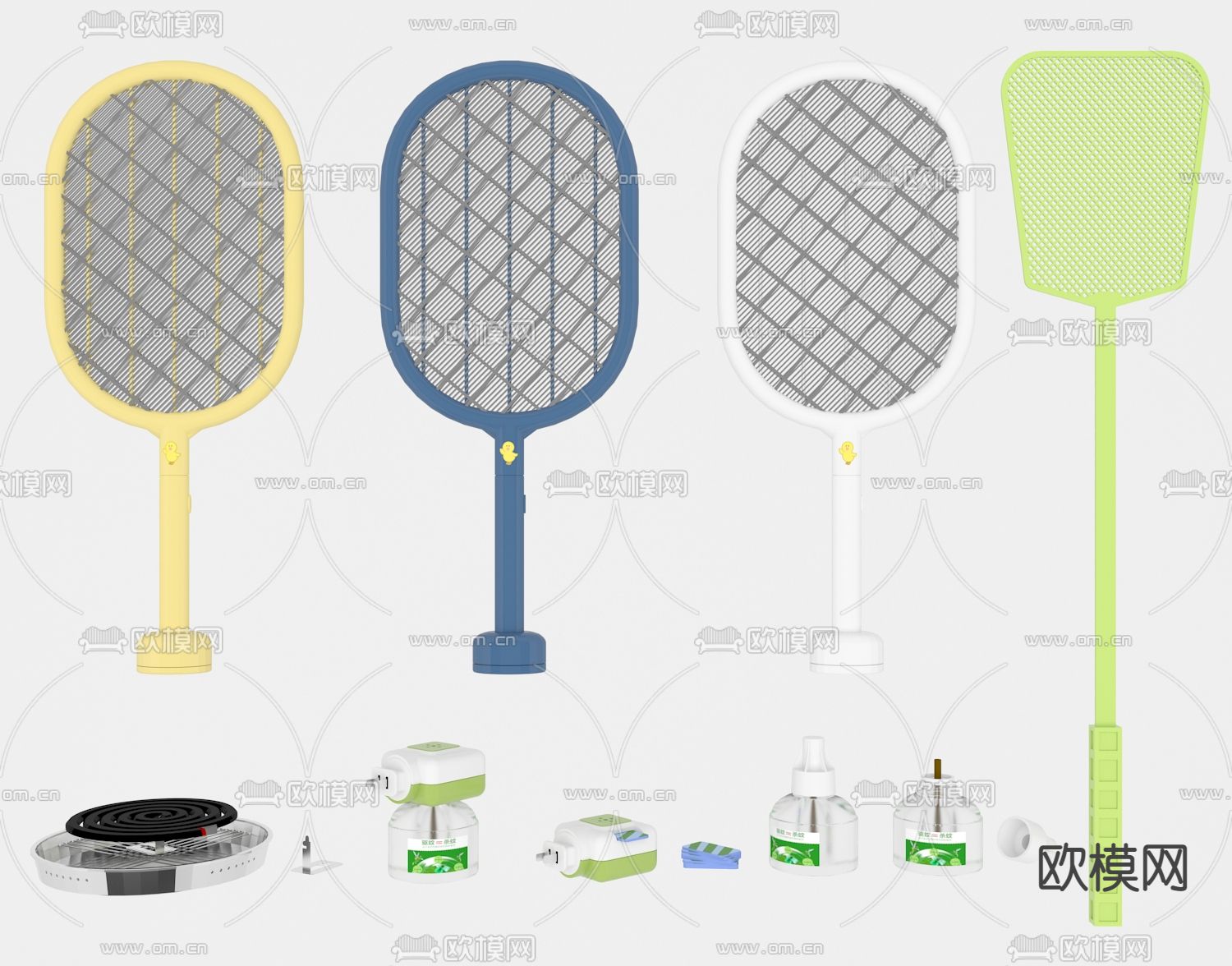 电蚊香液苍蝇拍3d模型下载