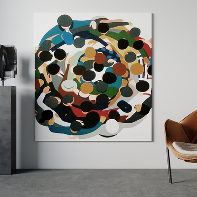 现代抽象装饰画su模型