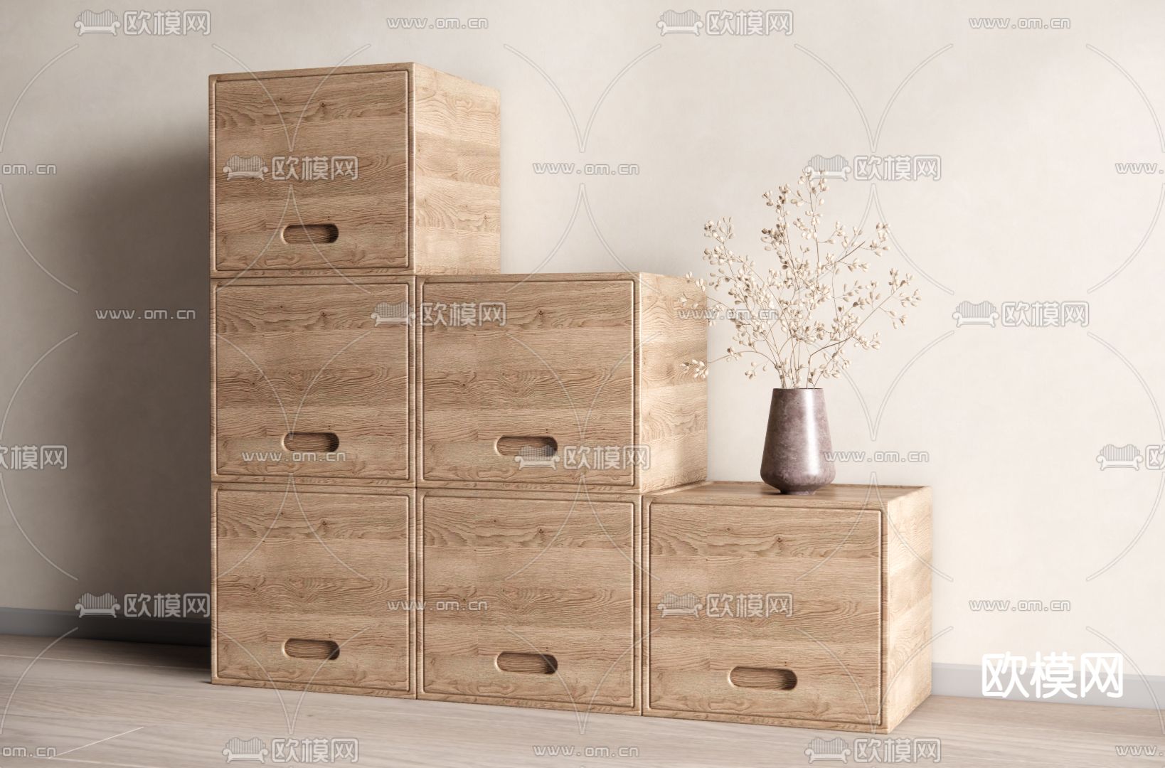 北欧储物柜su模型下载（渲染图1）