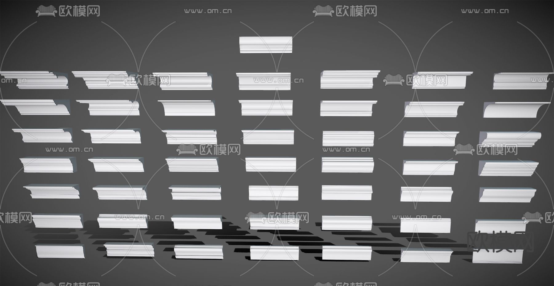现代石膏线条3d模型下载（渲染图1）