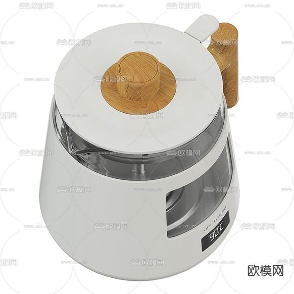 养生壶热水壶3d模型下载(渲染图4)