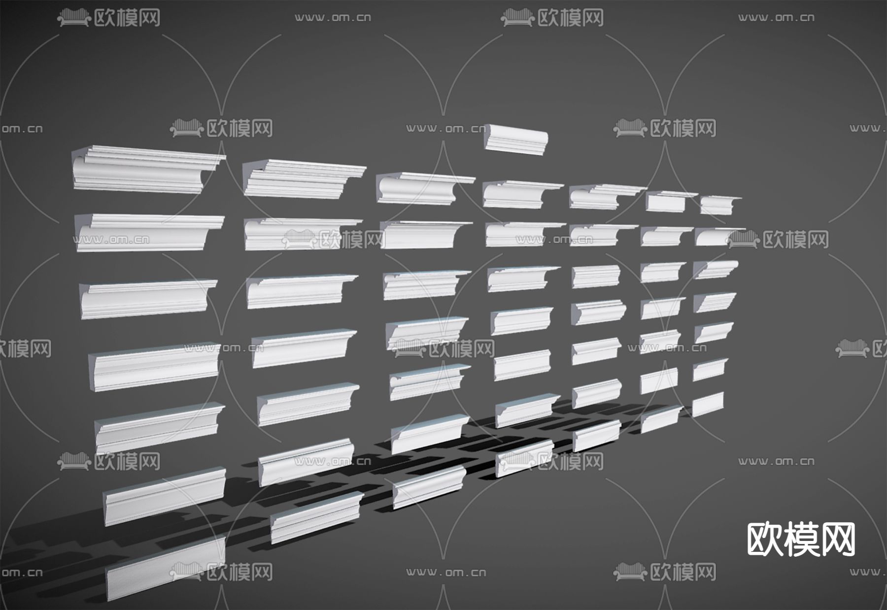 现代石膏线条3d模型下载（渲染图3）